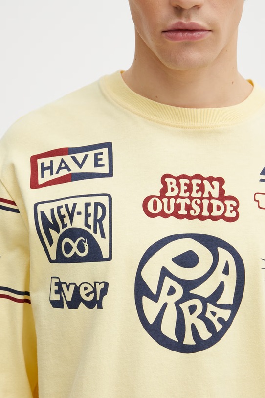 by Parra Never sinister longsleeve męski bawełniany żółty 55265