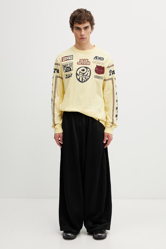by Parra Never sinister longsleeve męski bawełniany 55265 żółty