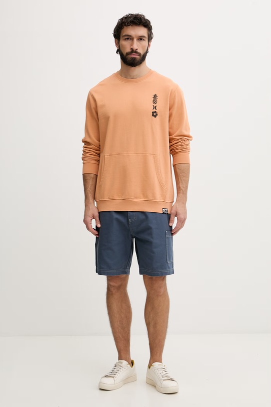 Hurley суичър мъжки памучен SIDER MFTEU00057 оранжев SS26