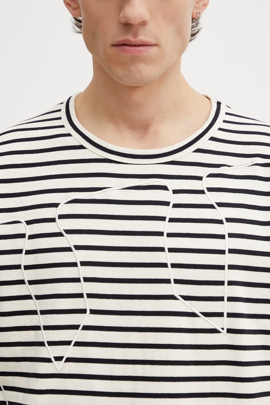 Wales Bonner Crown longsleeve męski bawełniany beżowy MS26JE09.JE02.159