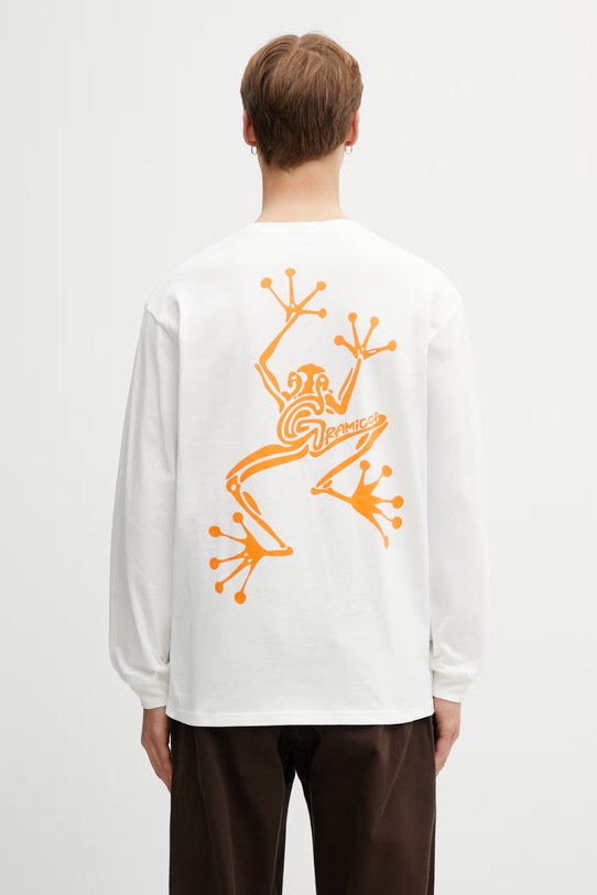 Gramicci STICKY HANDS L/S TEE longsleeve męski bawełniany biały G6SU.T108.