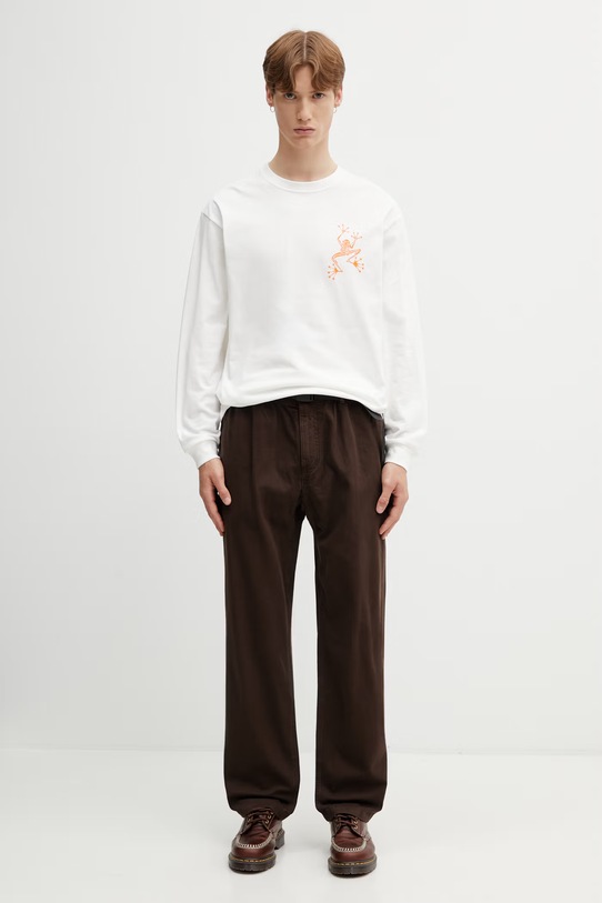 Gramicci STICKY HANDS L/S TEE longsleeve męski bawełniany G6SU.T108. biały