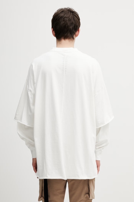 Rick Owens DRKSHDW longsleeve bawełniany Tommy Hustler DU01F4266.RN biały