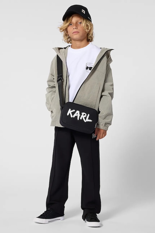 Pamučna kapa sa šiltom za bebe Karl Lagerfeld Z31217.50.56 crna
