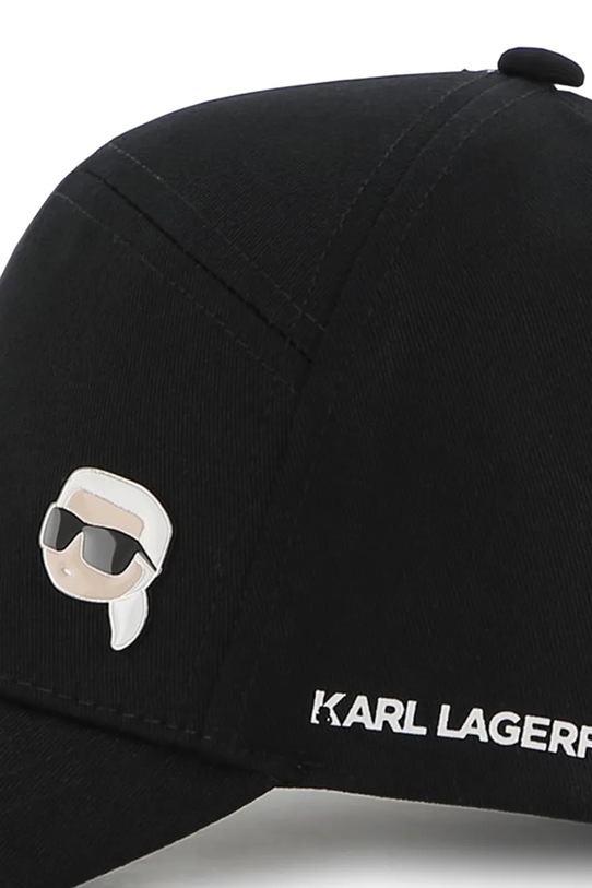 Pamučna kapa sa šiltom za bebe Karl Lagerfeld crna Z31217.50.56