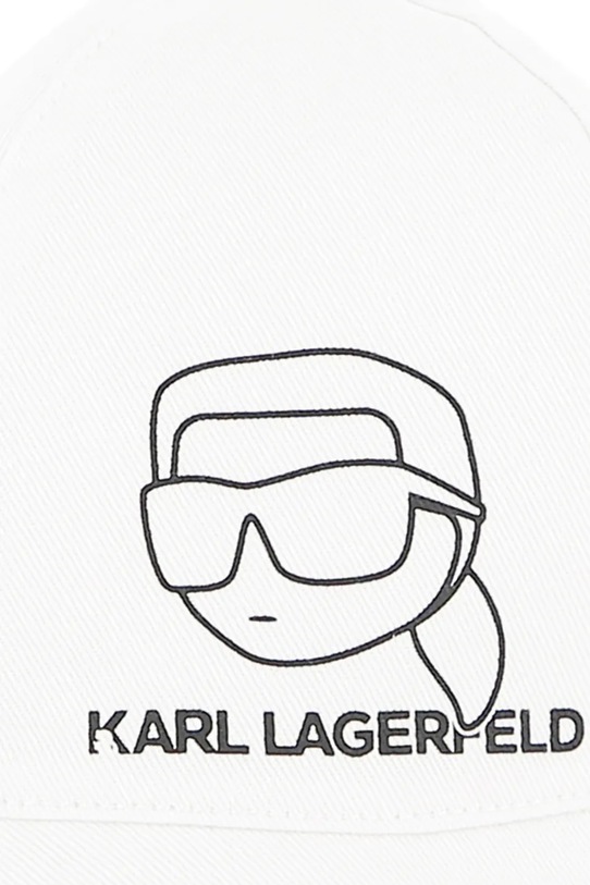 Αναστρέψιμο βαμβακερό παιδικό καπέλο Karl Lagerfeld Z31188 λευκό