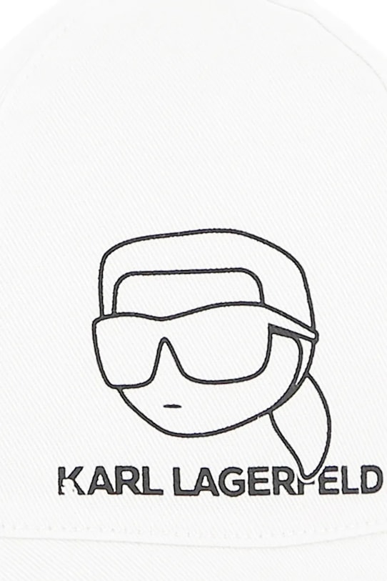 Αναστρέψιμο βαμβακερό παιδικό καπέλο Karl Lagerfeld Z31188 λευκό