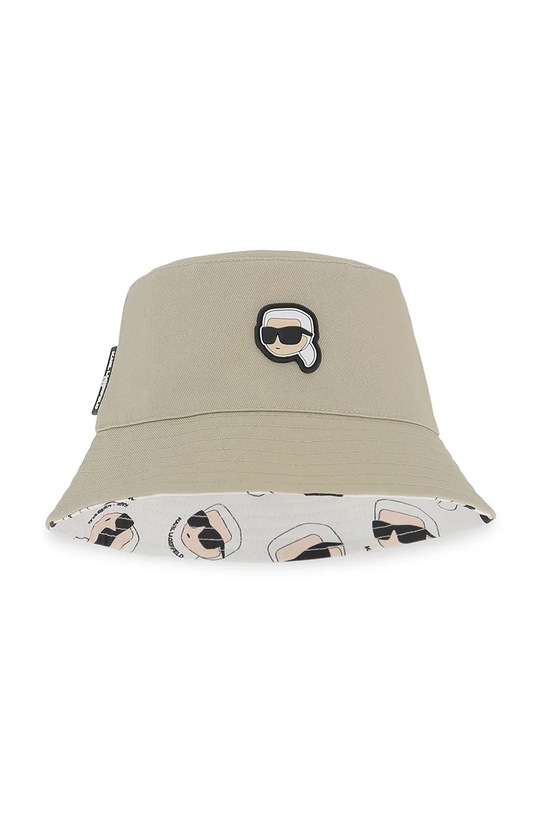 Karl Lagerfeld kapelusz dwustronny bawełniany dziecięcy wzorzyste beżowy Z31206