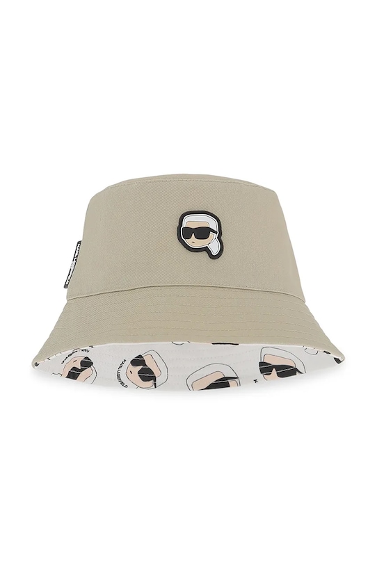 Karl Lagerfeld kapelusz dwustronny bawełniany dziecięcy wzorzyste beżowy Z31206