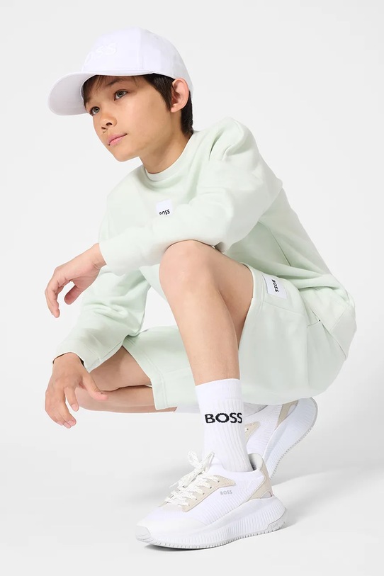 Pamučna kapa sa šiltom za bebe BOSS J53167.52.56 bijela