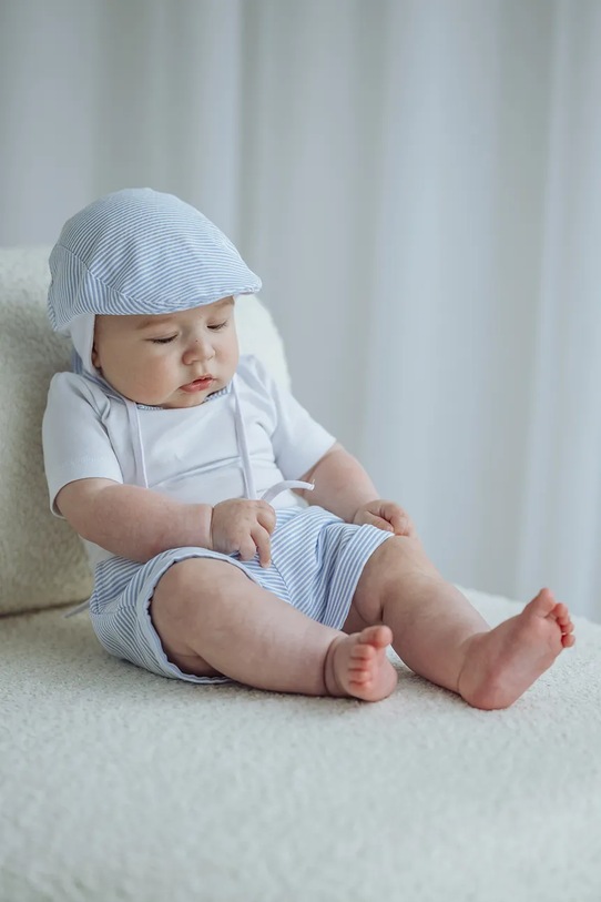 Chłopiec Jamiks kaszkiet niemowlęcy bawełniany SUKIMO SUKIMO.Nak.glo.JLI075.B niebieski