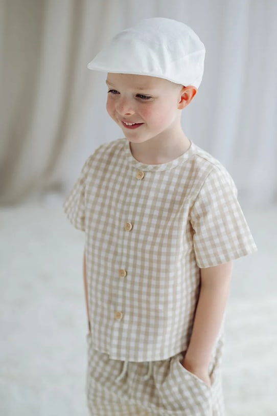 Мальчик Jamiks кепка для детей с добавлением льна VAIDAS VAIDAS.Nak.glo.JLI070.B бежевый