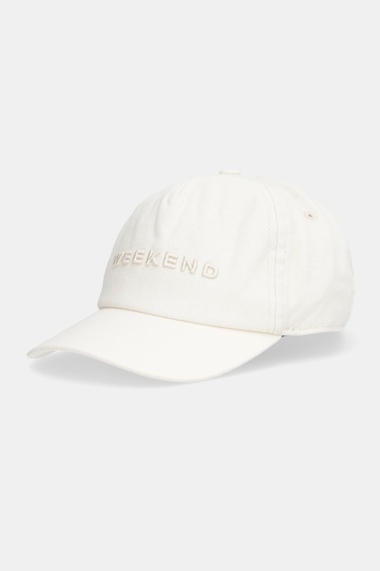 Weekend Max Mara czapka z daszkiem bawełniana AFALCO aplikacja beżowy 2615571034600