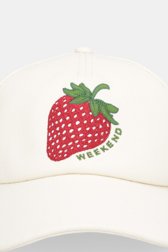 Weekend Max Mara czapka z daszkiem bawełniana AGUFO 2615571044600 beżowy SS26