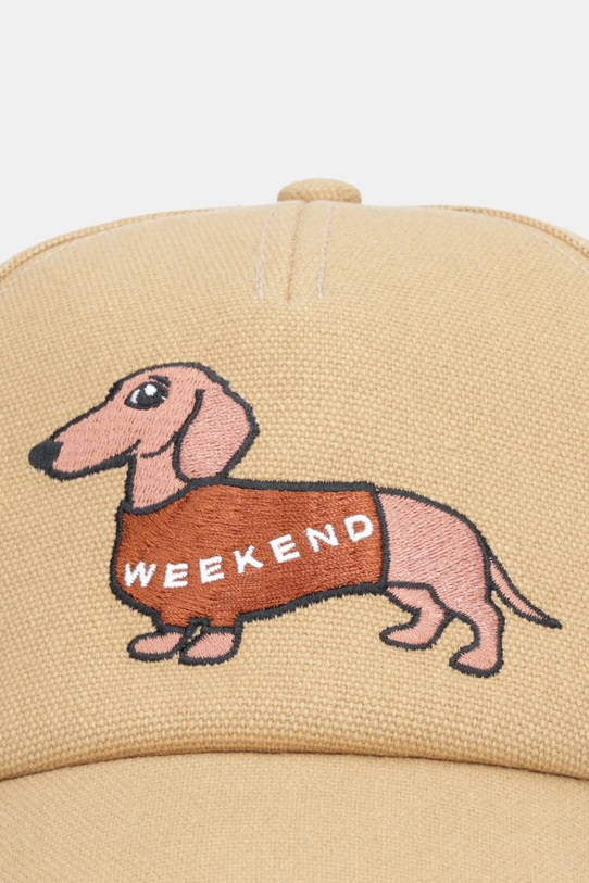 Weekend Max Mara czapka z daszkiem bawełniana AGUFO 2615571044600 brązowy SS26