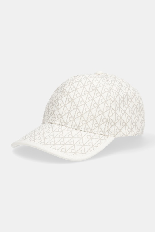 Calvin Klein czapka z daszkiem bawełniana wzorzyste beżowy LV04F5036G
