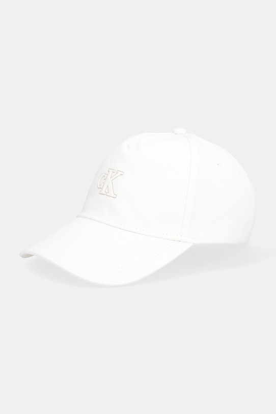 Calvin Klein czapka z daszkiem bawełniana aplikacja beżowy LV04F5044G