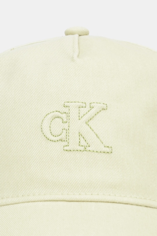 Calvin Klein czapka z daszkiem bawełniana LV04F5044G zielony SS26