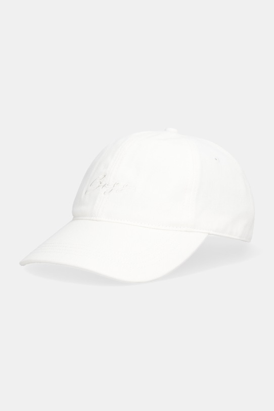 BOSS czapka z daszkiem bawełniana Lilyan aplikacja beżowy 50558395