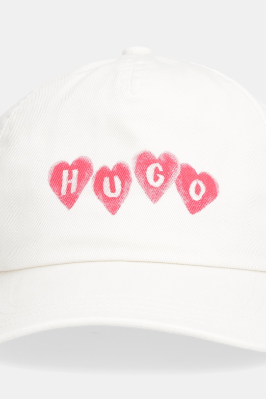 HUGO czapka z daszkiem bawełniana Cara-Valentine 50557038 beżowy SS26