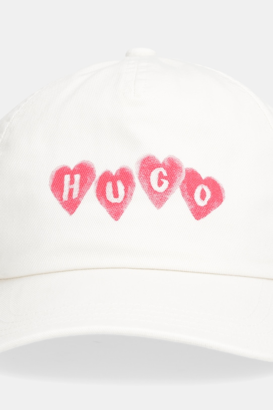 HUGO czapka z daszkiem bawełniana Cara-Valentine 50557038 beżowy SS26