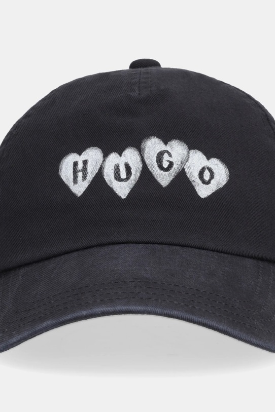 HUGO czapka z daszkiem bawełniana Cara-Valentine 50557038 czarny SS26