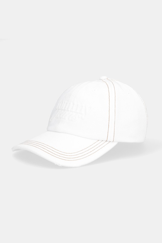 Tommy Jeans czapka z daszkiem bawełniana bawełna biały AW0AW18511