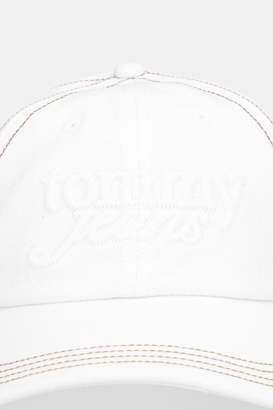 Tommy Jeans czapka z daszkiem bawełniana AW0AW18511 biały SS26