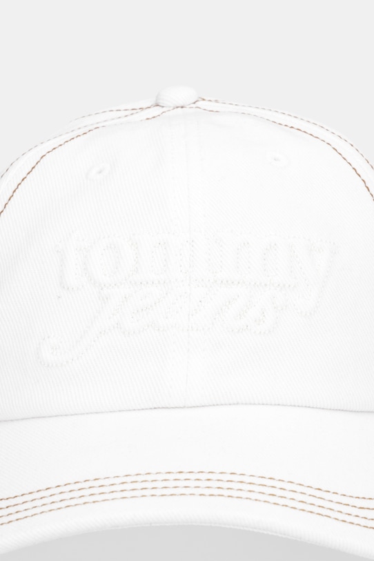 Tommy Jeans czapka z daszkiem bawełniana AW0AW18511 biały SS26