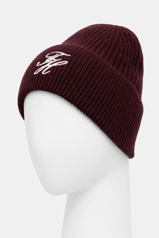 Tommy Hilfiger czapka wełniana AW0AW18515 bordowy SS26