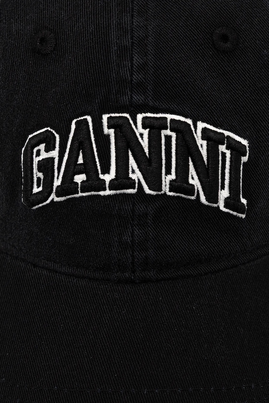 GANNI czapka z daszkiem bawełniana A6900 A6900 czarny SS26