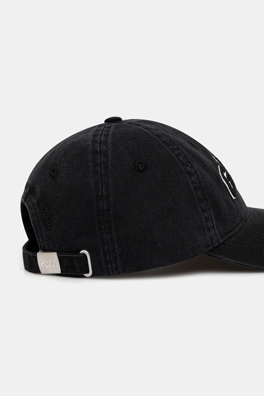 Akcesoria GANNI czapka z daszkiem bawełniana A6900 A6900 czarny