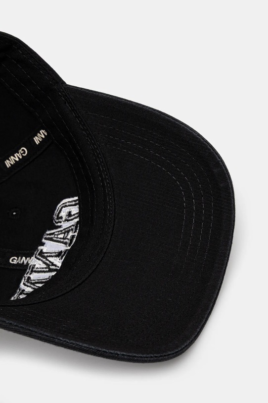 GANNI czapka z daszkiem bawełniana A6900 czarny A6900