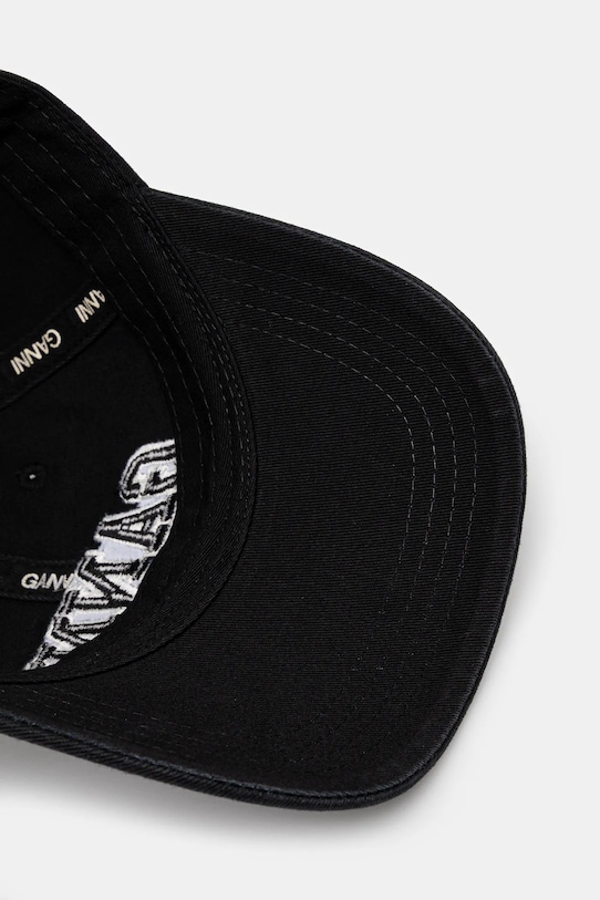 GANNI czapka z daszkiem bawełniana A6900 czarny A6900