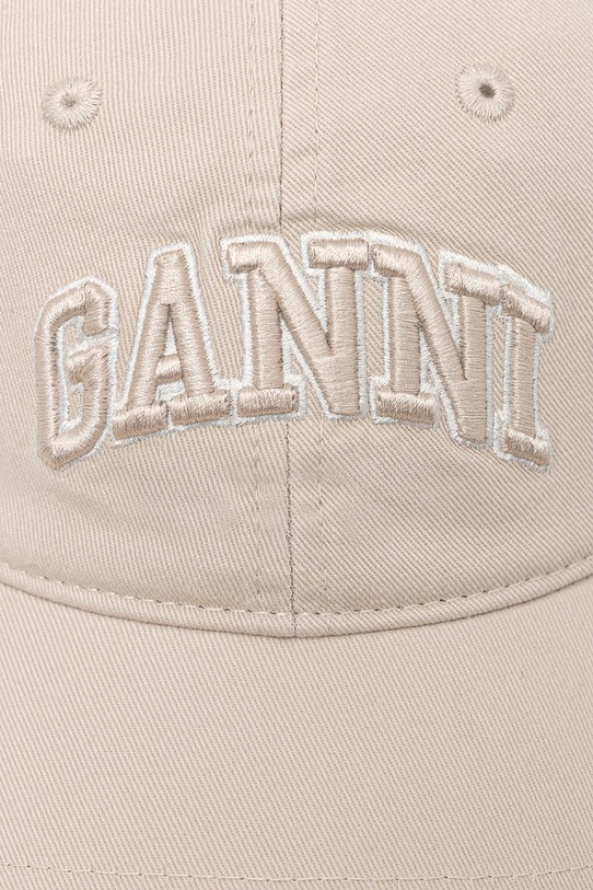 GANNI czapka z daszkiem bawełniana A6901 A6901 beżowy SS26