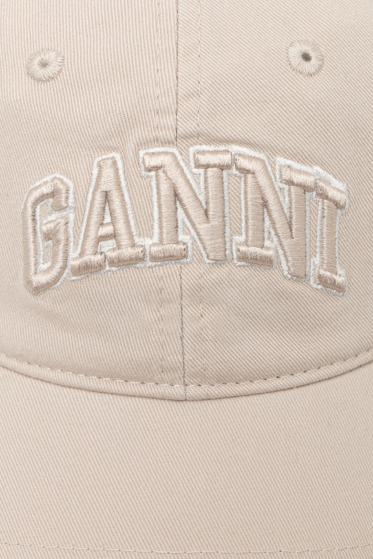 GANNI czapka z daszkiem bawełniana A6901 A6901 beżowy SS26