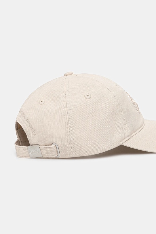 Akcesoria GANNI czapka z daszkiem bawełniana A6901 A6901 beżowy