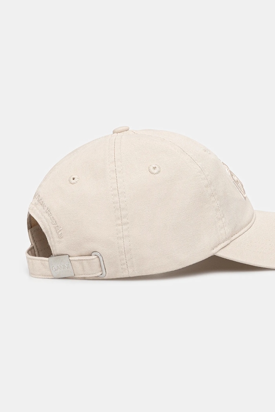 Akcesoria GANNI czapka z daszkiem bawełniana A6901 A6901 beżowy