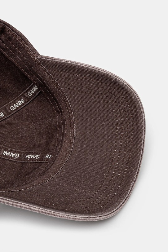 GANNI czapka z daszkiem bawełniana B3020105 brązowy B3020105