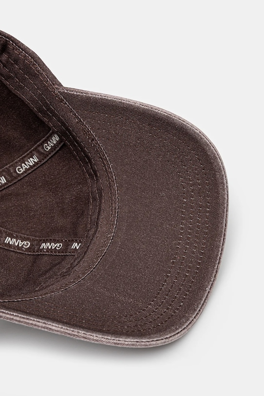 GANNI czapka z daszkiem bawełniana B3020105 brązowy B3020105