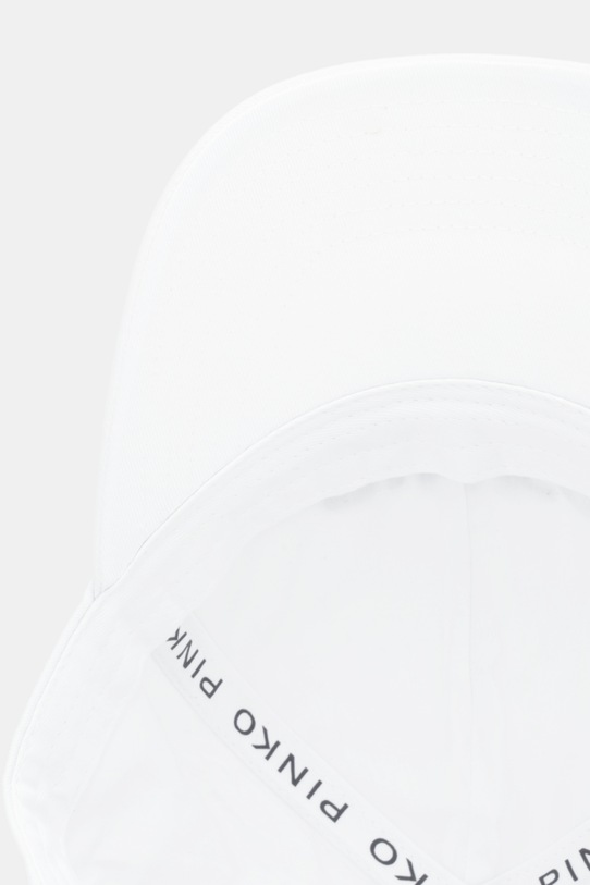 Pinko czapka z daszkiem bawełniana biały 106739.A38Q