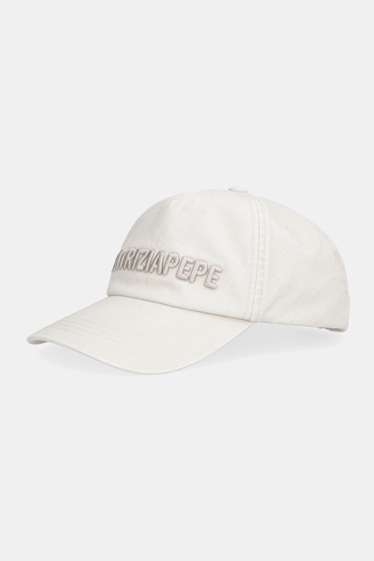 Patrizia Pepe czapka z daszkiem bawełniana aplikacja beżowy 8F0108.A708