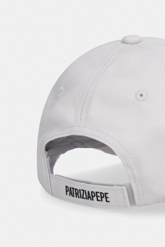 Akcesoria Patrizia Pepe czapka z daszkiem bawełniana 8F0109.AB01 szary