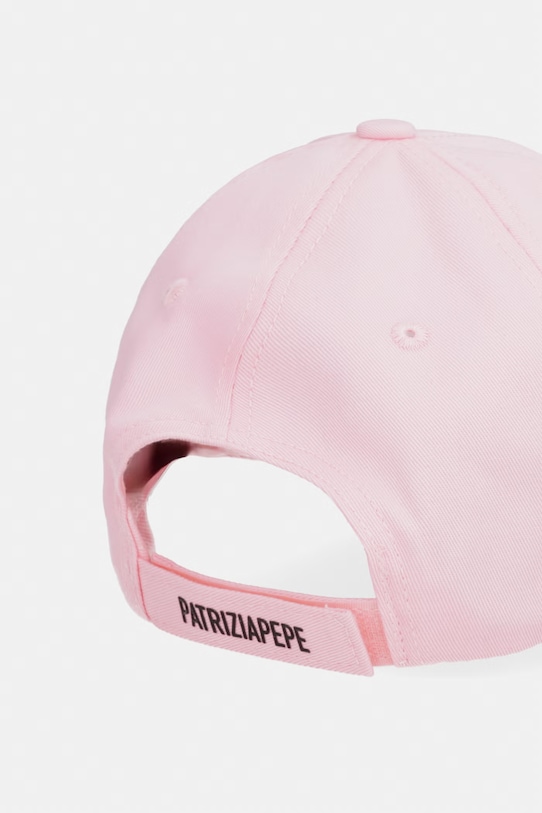 Akcesoria Patrizia Pepe czapka z daszkiem bawełniana 8F0109.AB01 różowy