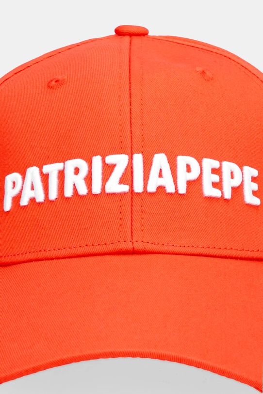 Patrizia Pepe czapka z daszkiem bawełniana 8F0111.AB01 pomarańczowy SS26