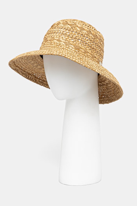 Twinset kapelusz słomkowy damski beżowy 261LM5BDD