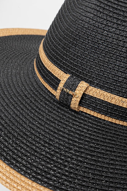 Akcesoria Twinset kapelusz słomkowy damski 261TO5530 czarny