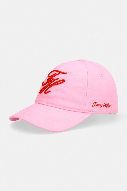 Tommy Hilfiger kapa sa šiltom pamučna ljetna roza AW0AW18338
