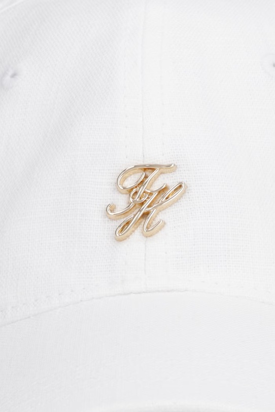 Tommy Hilfiger čiapka so šiltom dámska ľanová SUMMER AW0AW18345 béžová SS26