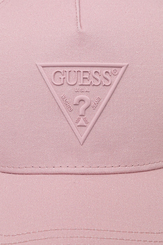 Guess czapka z daszkiem bawełniana różowy V6GZ07.W2122